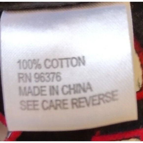 Samuel Dong Top Button Down Geometric Burnout Black And Red Small - Picture 8 of 9